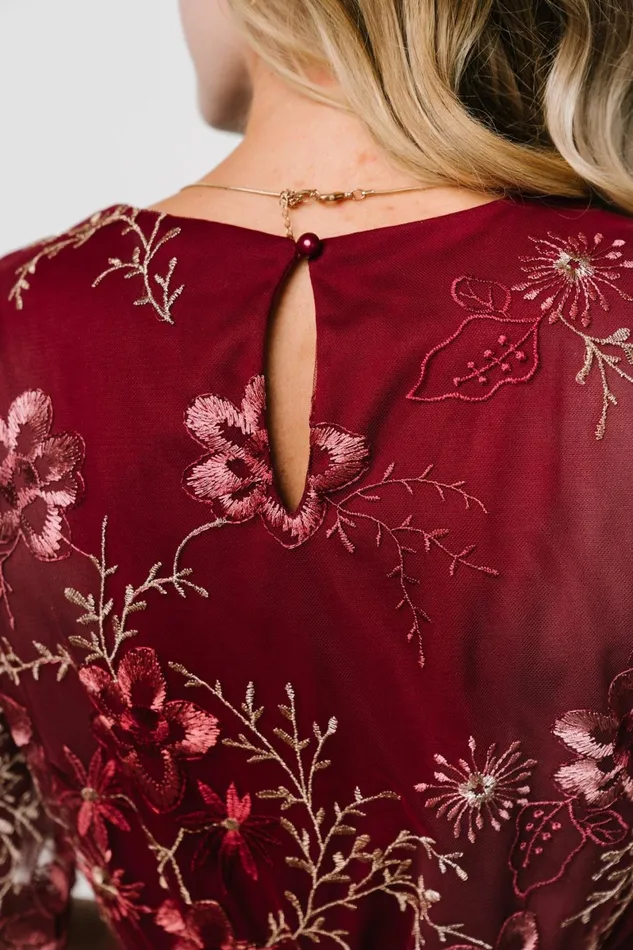 Arabella Embroidered Tulle Maxi Dress Burgundy Floral Women Baltic Born Tulle Styles Arabella Embroidered Tulle Maxi Dress Burgundy Floral Women Baltic Born Tulle Styles