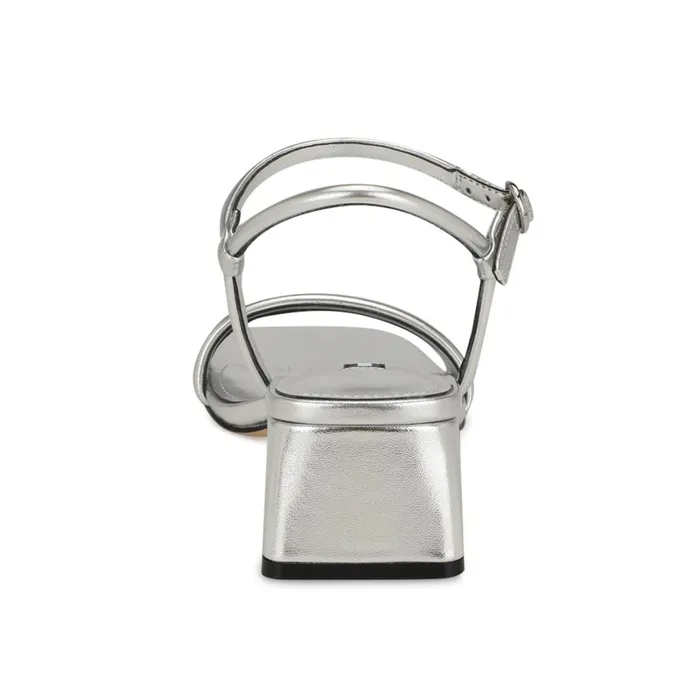 Bernise Block Heel Sandals Silver Women Nine West Dress Bernise Block Heel Sandals Silver Women Nine West Dress