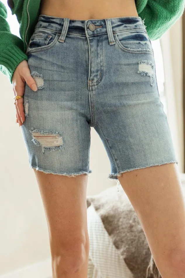 Bohme Denim Shorts Olivia Mid Thigh Shorts Light Wash 8211 Women Bohme Denim Shorts Olivia Mid Thigh Shorts Light Wash 8211 Women
