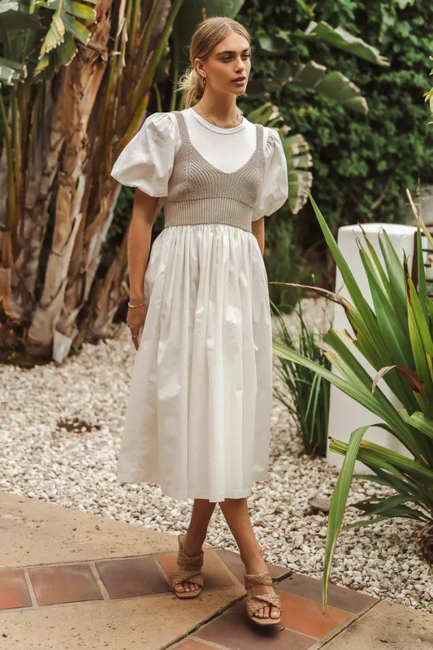 Bohme Dresses Kathleen Midi Dress White 8211 Women
