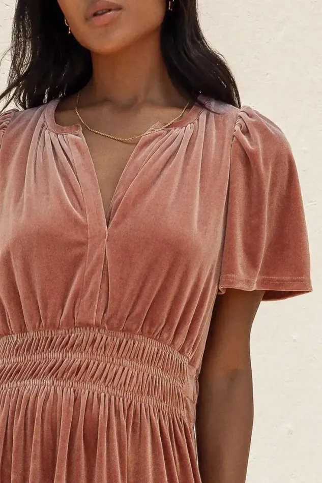Bohme Dresses Marlowe Velvet Dress In Blush Blush 8211 Women