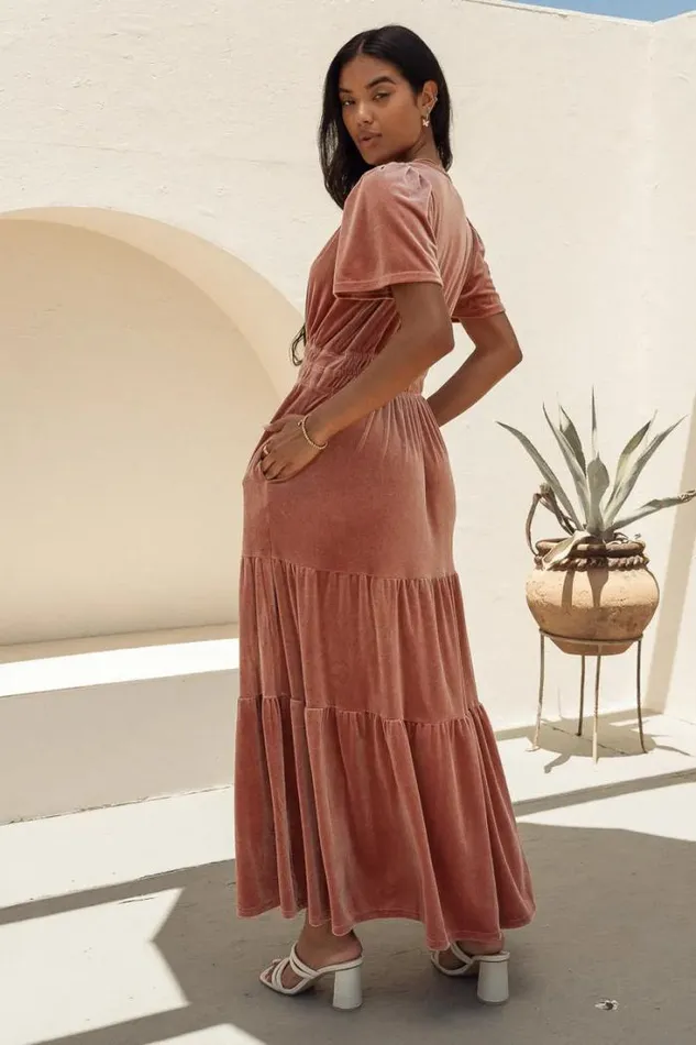 Bohme Dresses Marlowe Velvet Dress In Blush Blush 8211 Women