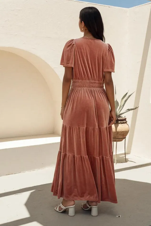 Bohme Dresses Marlowe Velvet Dress In Blush Blush 8211 Women