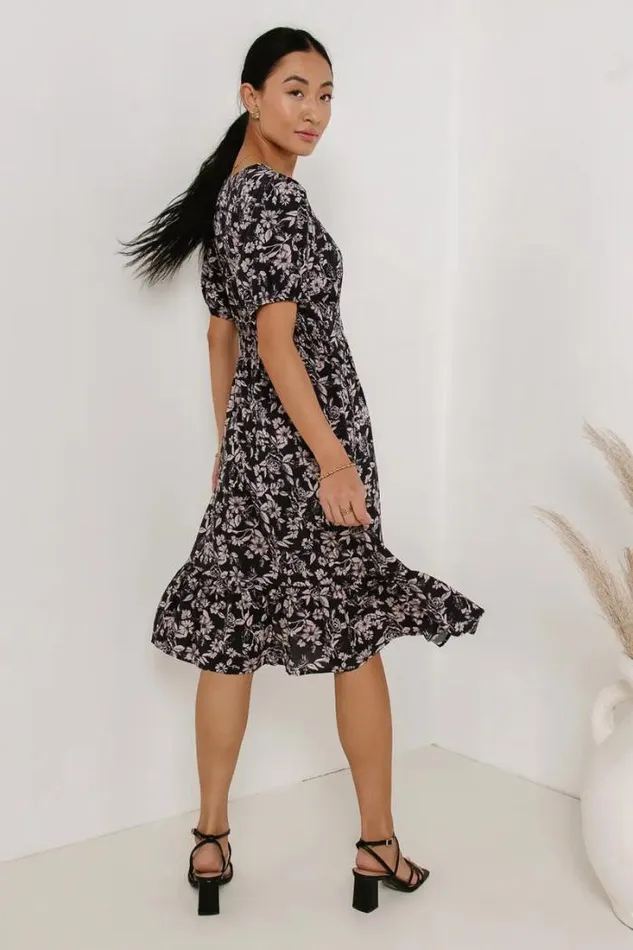 Bohme Dresses Oriana Floral Dress Charcoal 8211 Women Bohme Dresses Oriana Floral Dress Charcoal 8211 Women