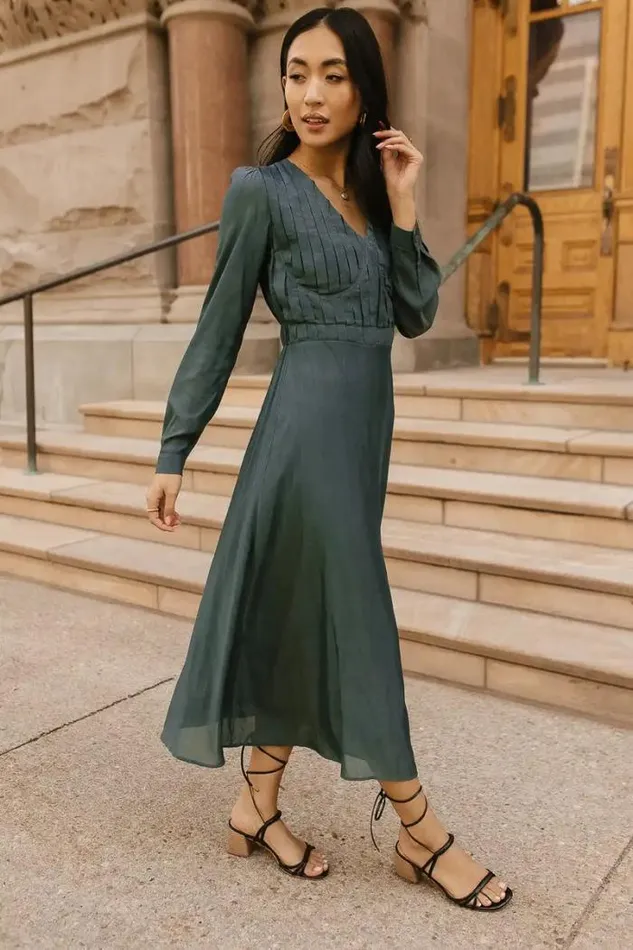 Bohme Dresses Pleated Underwire Midi Dress 8211 FINAL SALE Teal 8211 Women Bohme Dresses Pleated Underwire Midi Dress 8211 FINAL SALE Teal 8211 Women