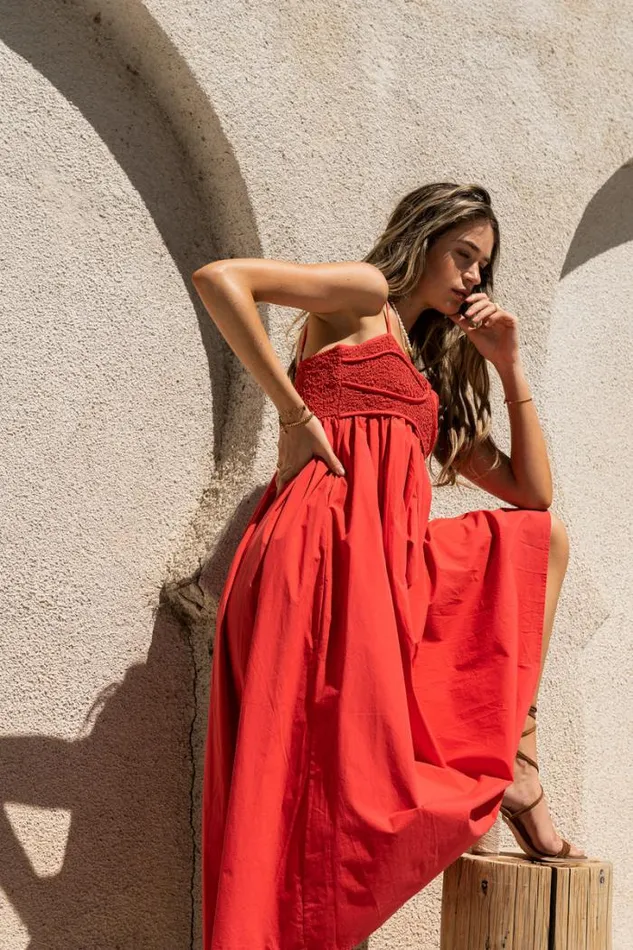 Bohme Dresses Sabine Midi Dress In Red Red 8211 Women Bohme Dresses Sabine Midi Dress In Red Red 8211 Women