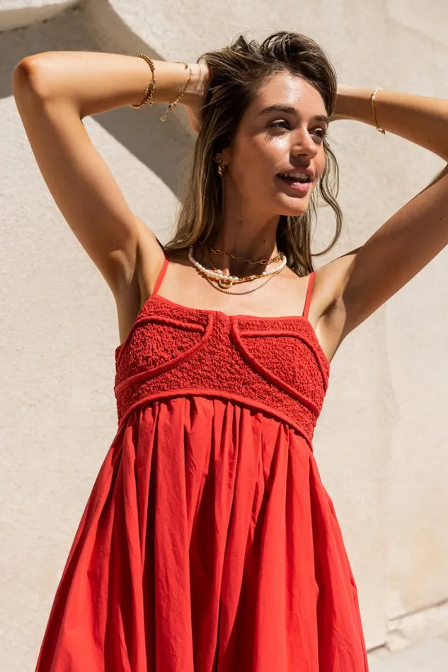 Bohme Dresses Sabine Midi Dress In Red Red 8211 Women Bohme Dresses Sabine Midi Dress In Red Red 8211 Women
