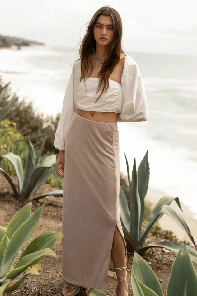 Bohme Skirts Davina Maxi Skirt In Taupe Taupe 8211 Women