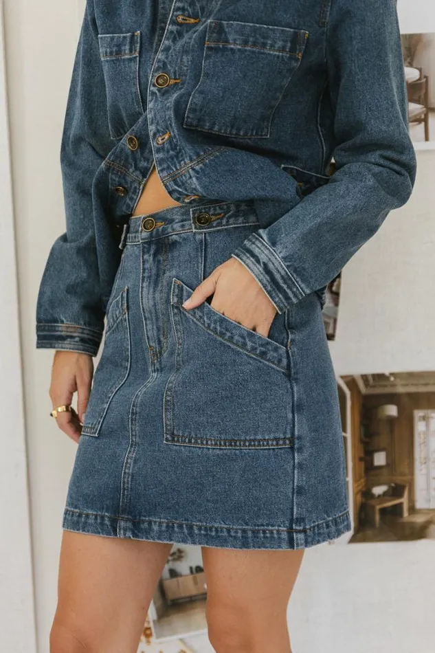 Bohme Skirts Phoenix Denim Skirt Medium Wash 8211 Women