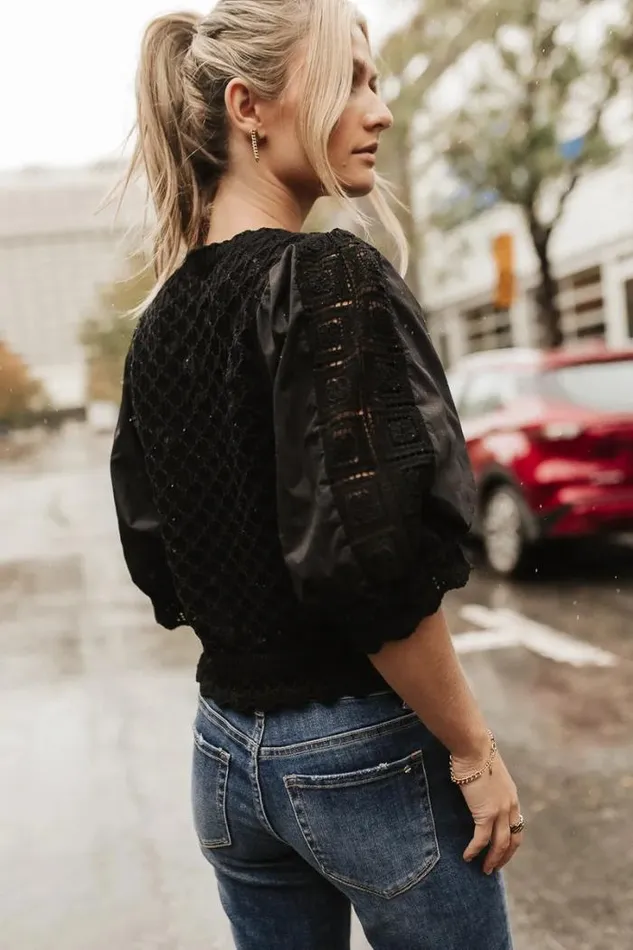 Bohme Tops Avery Crochet Cardigan In Black Black 8211 Women Bohme Tops Avery Crochet Cardigan In Black Black 8211 Women