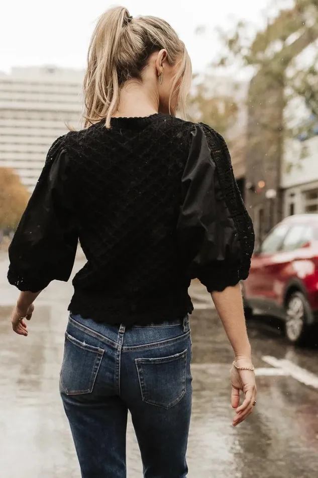 Bohme Tops Avery Crochet Cardigan In Black Black 8211 Women Bohme Tops Avery Crochet Cardigan In Black Black 8211 Women