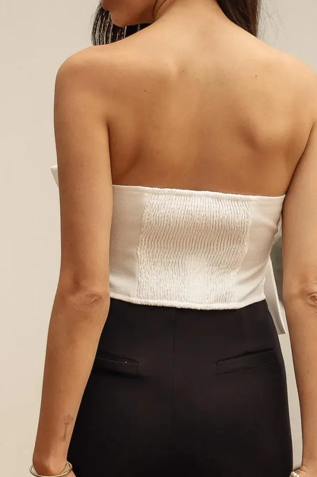 Bohme Tops Michele Crop Top In White 8211 FINAL SALE White 8211 Women Bohme Tops Michele Crop Top In White 8211 FINAL SALE White 8211 Women