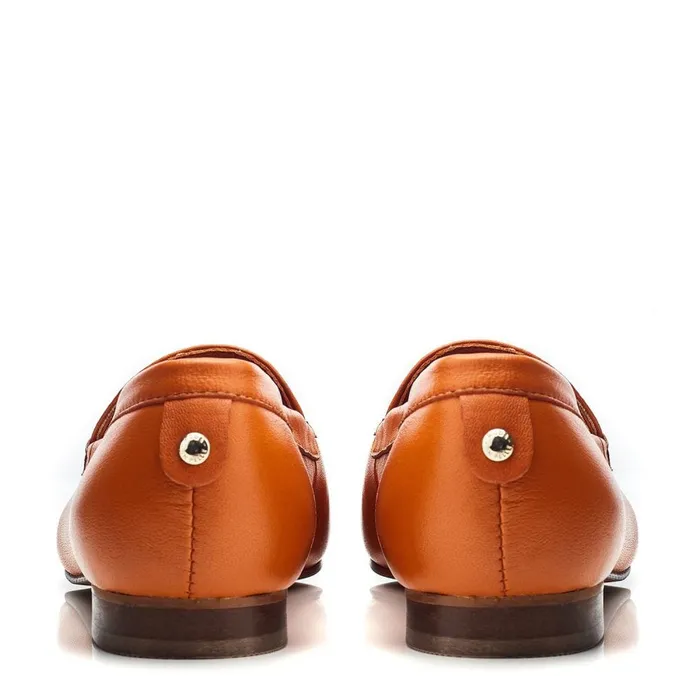 Brogues And Loafers Women Moda In Pelle Ellmia Orange Leather