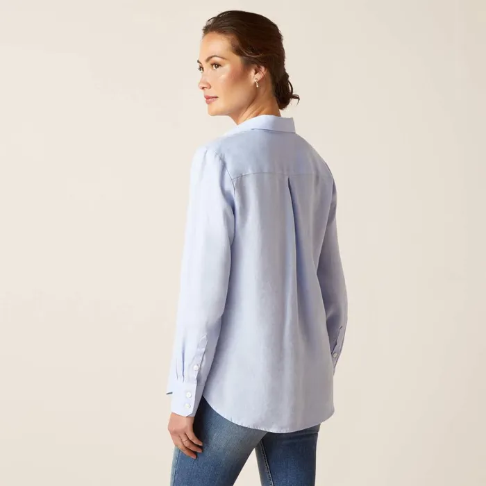 Cazadero Blouse Chambray Blue Women Ariat TShirts and Tops