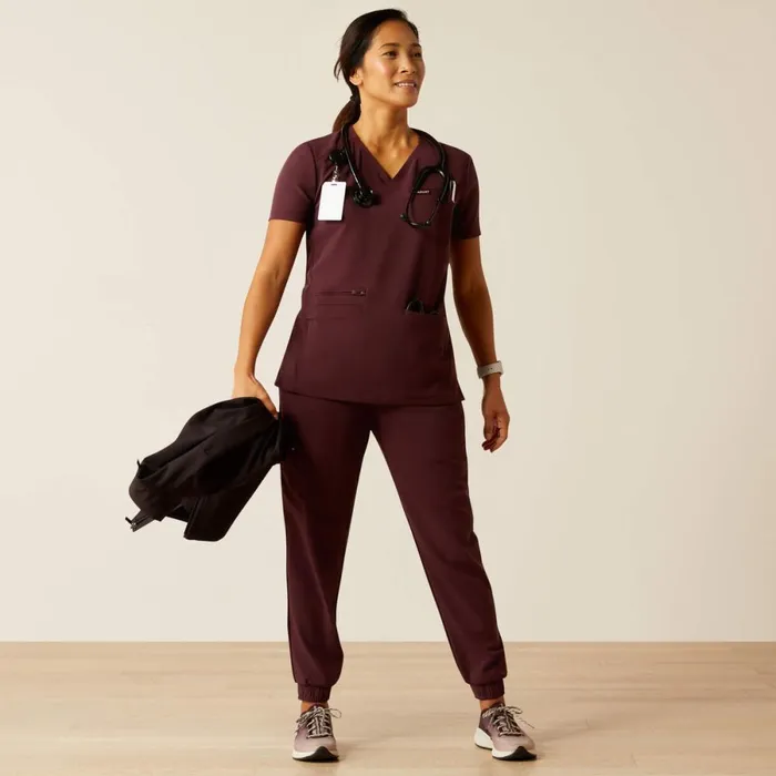 Clara 6 Pocket Scrub Top Winetasting Women Ariat Scrubs Clara 6 Pocket Scrub Top Winetasting Women Ariat Scrubs