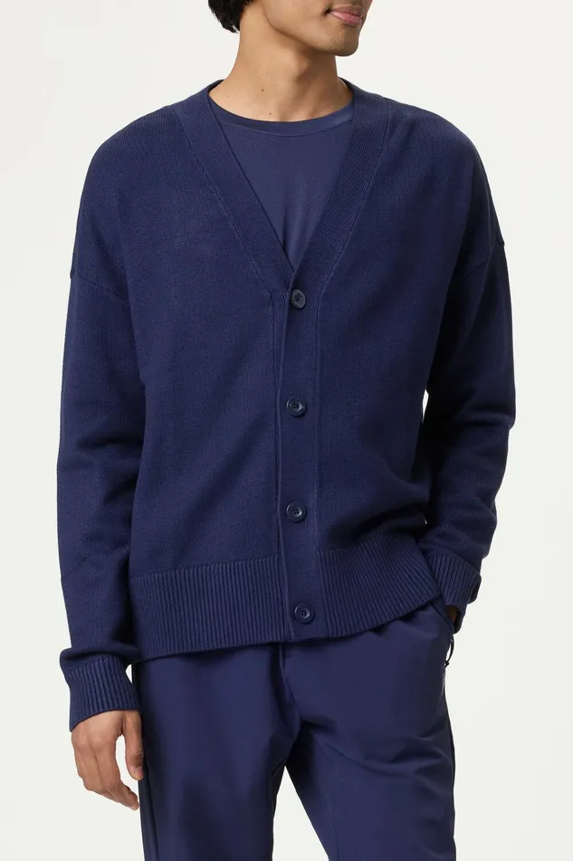 Coats and Jackets Men Fila Baseline Cardigan 400 Fila Navy