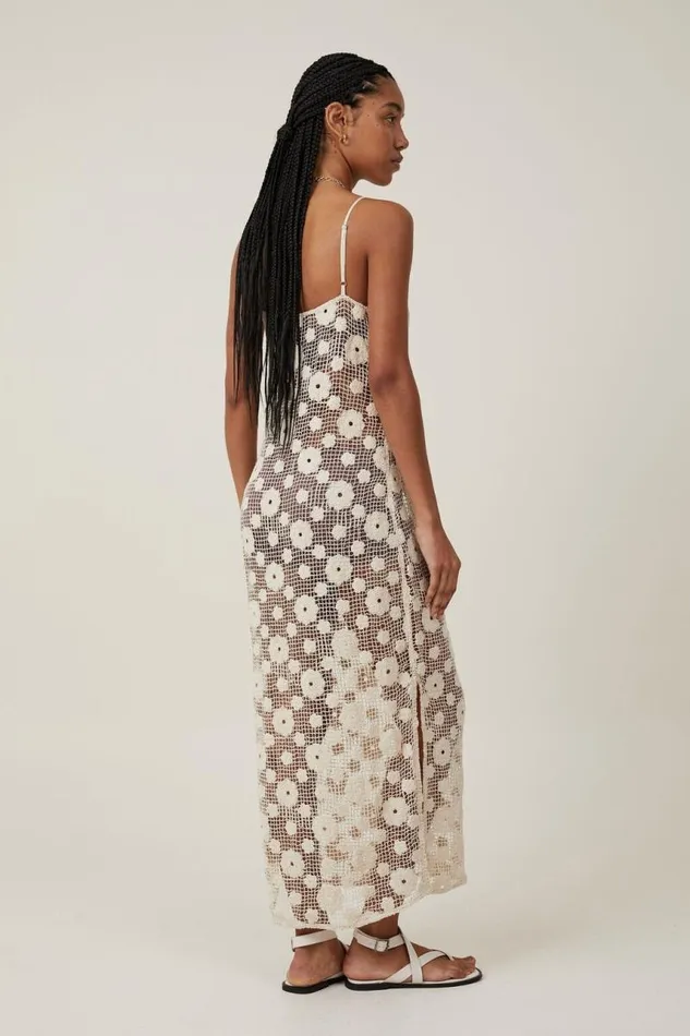 Cotton On Dresses Flower Crochet Maxi Dress Ecru 8211 Women