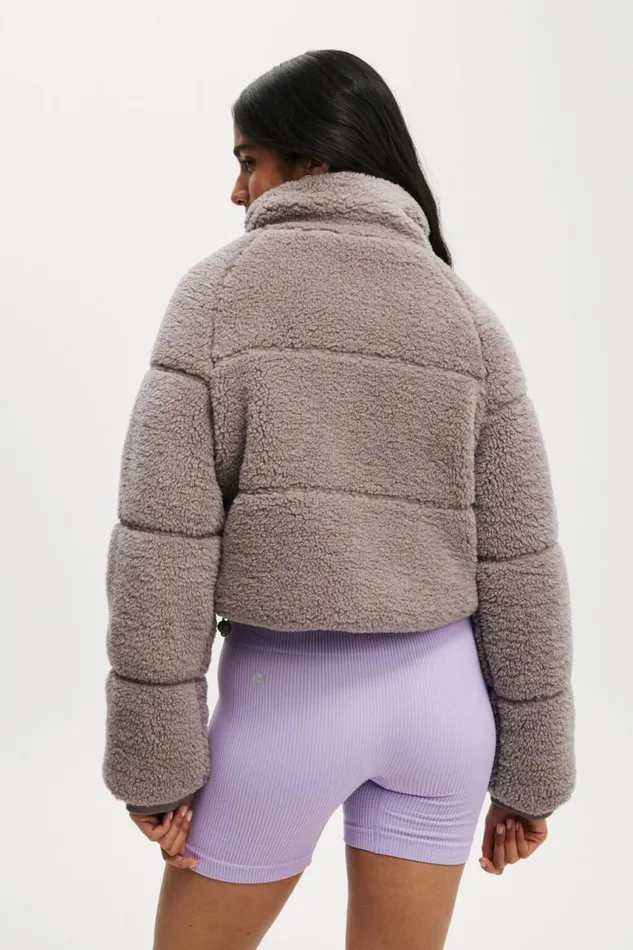 Cotton On Jackets The Mother Puffer Cropped Sherpa Jacket Desert Grey 8211 Women Cotton On Jackets The Mother Puffer Cropped Sherpa Jacket Desert Grey 8211 Women