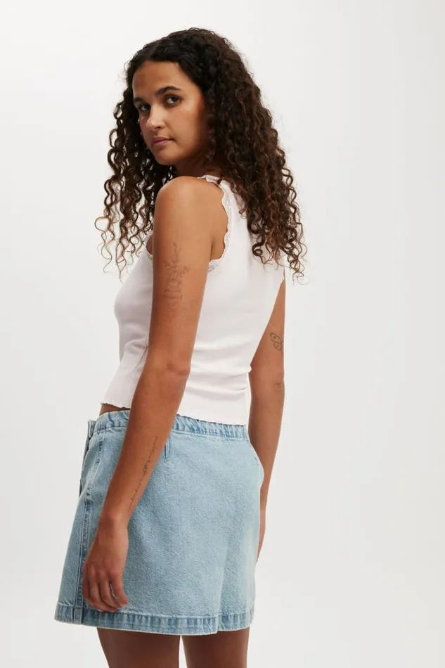 Cotton On Skirts Wrapped Denim Mini Skirt Cloud Blue 8211 Women