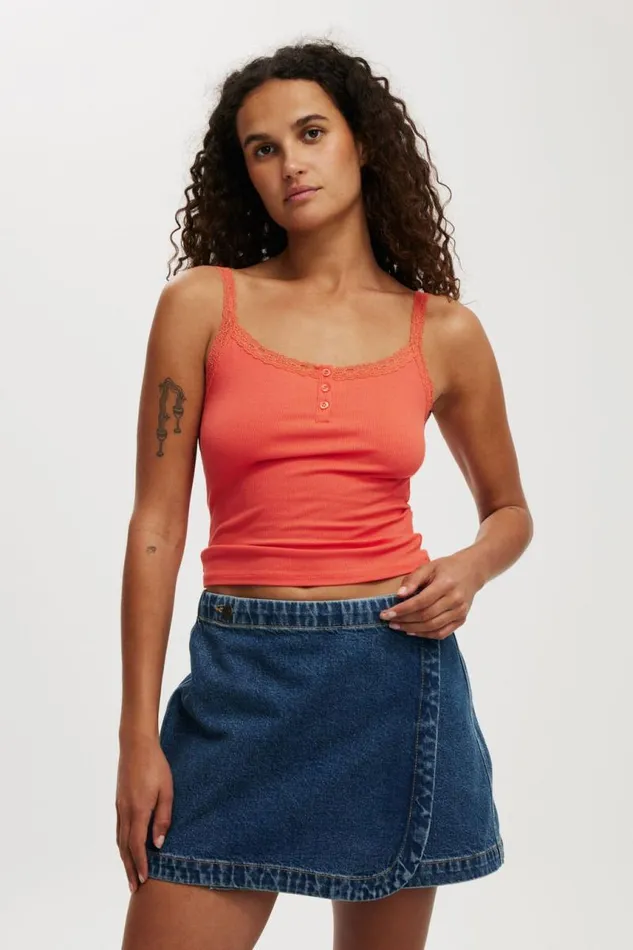 Cotton On Skirts Wrapped Denim Mini Skirt Nordic Blue 8211 Women