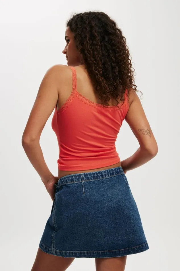 Cotton On Skirts Wrapped Denim Mini Skirt Nordic Blue 8211 Women