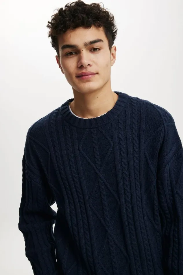 Cotton On Sweaters Cable Knit Crew Ink Cable 8211 Men Cotton On Sweaters Cable Knit Crew Ink Cable 8211 Men