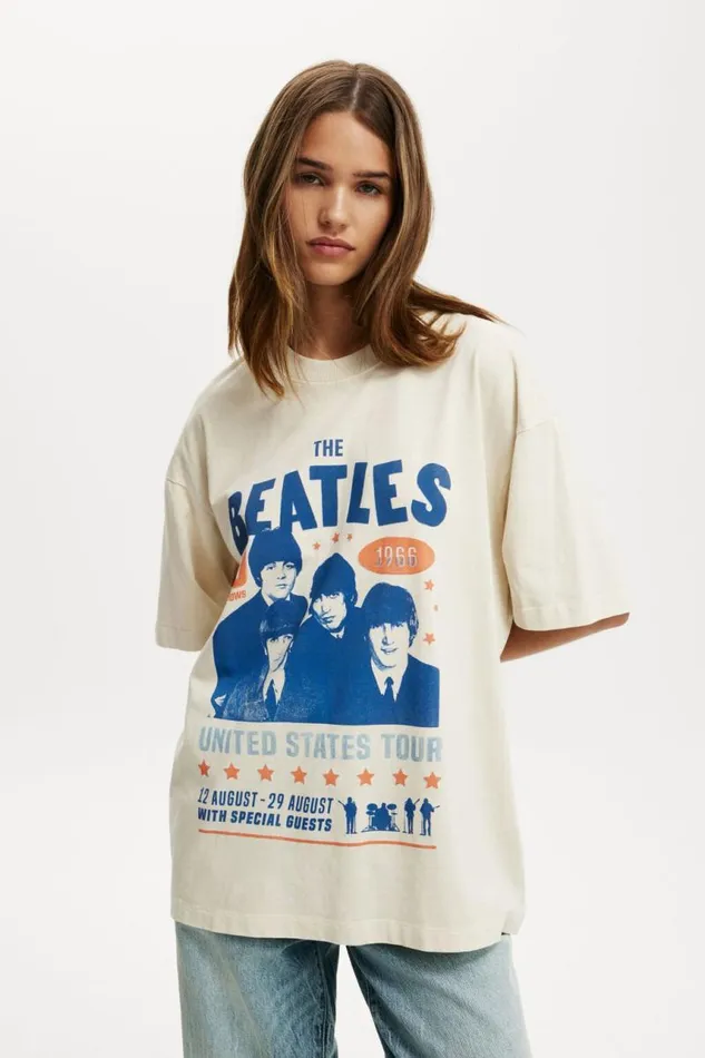 Cotton On Tops The Lcn Music Boxy Graphic Tee Lcn App The Beatles Us Tour 1966 Stone 8211 Women Cotton On Tops The Lcn Music Boxy Graphic Tee Lcn App The Beatles Us Tour 1966 Stone 8211 Women