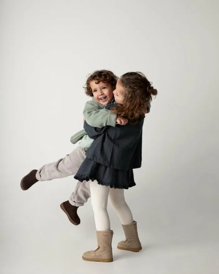 Donsje Amsterdam Boots Girls Wadudu Classic Boots Taupe Leather