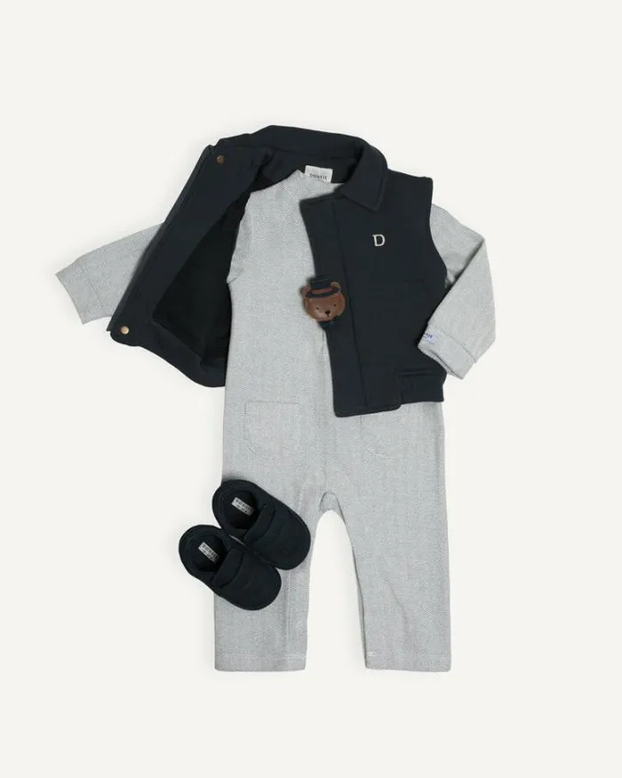 Donsje Amsterdam Jackets and Gilets Baby Druun Gilet Stone Grey