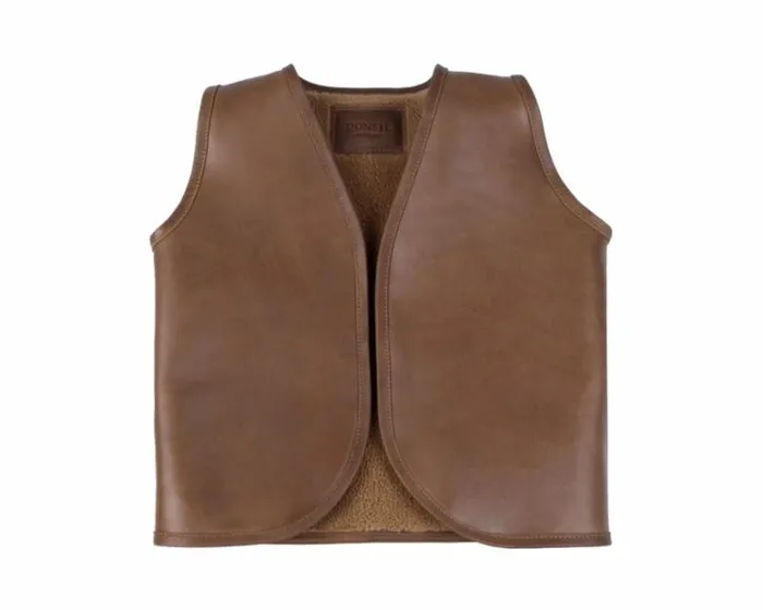 Donsje Amsterdam Jackets and Gilets Boys Noa Gilet Cognac Classic Leather