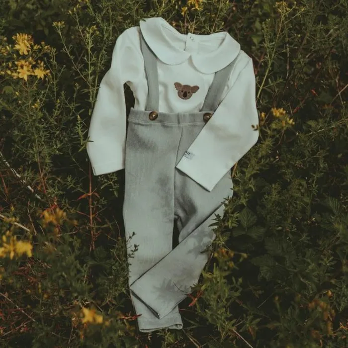 Donsje Amsterdam Trousers and Leggings Baby Qeno Leggings Misty Grey
