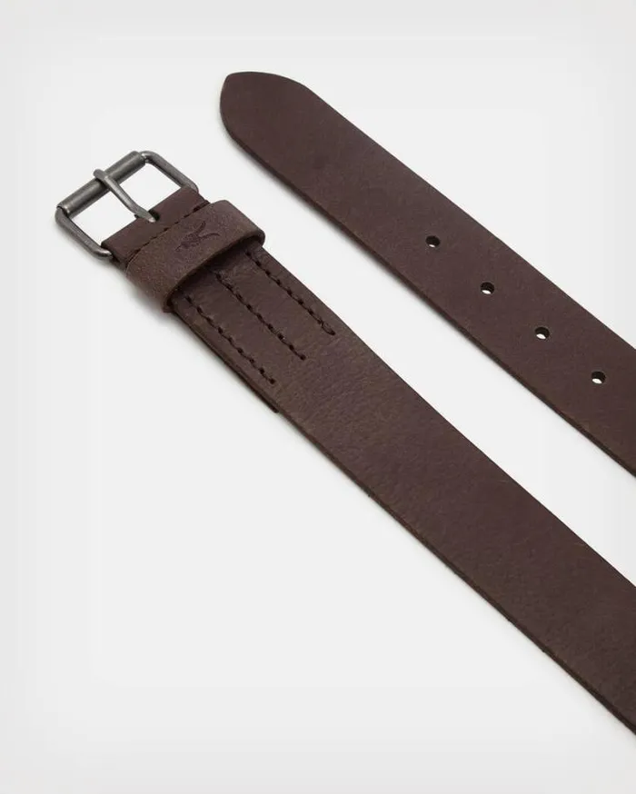 Dunston Leather Belt Brown Men AllSaints Leather Belts