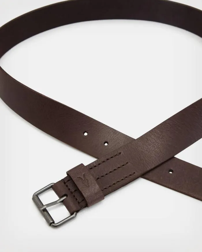 Dunston Leather Belt Brown Men AllSaints Leather Belts