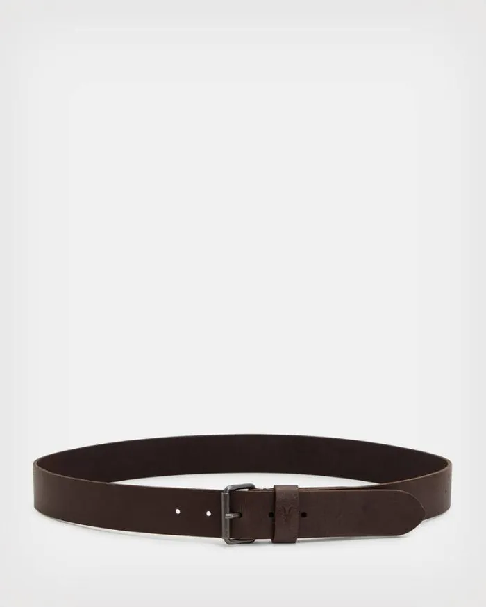 Dunston Leather Belt Brown Men AllSaints Leather Belts