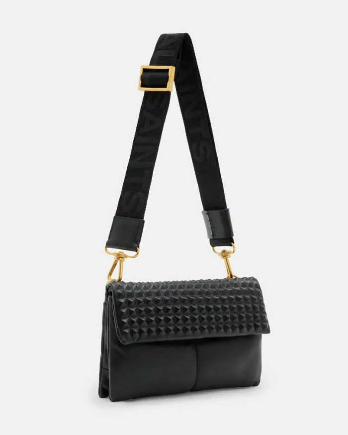 Ezra Studded Leather Crossbody Bag Black Women AllSaints Handbags and Wallets Ezra Studded Leather Crossbody Bag Black Women AllSaints Handbags and Wallets