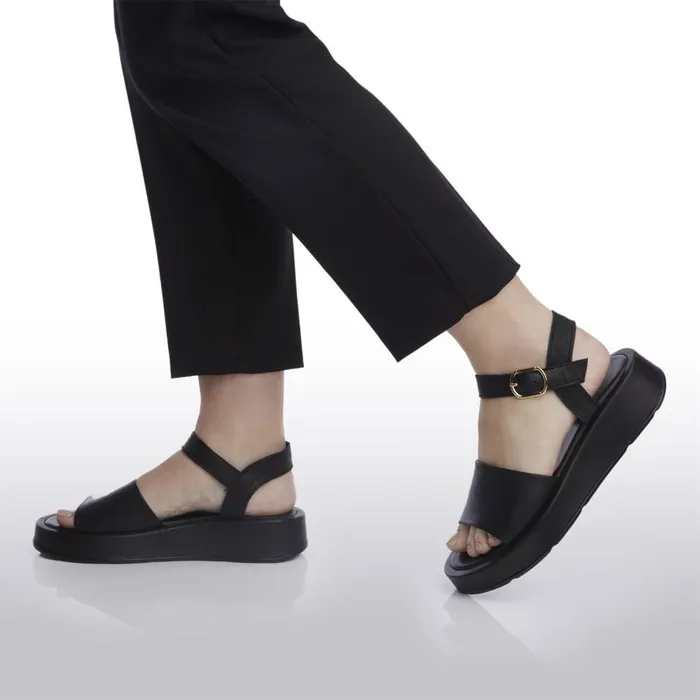 Flatform Sandals Women Moda In Pelle Shoon Sh Mirella Black Leather