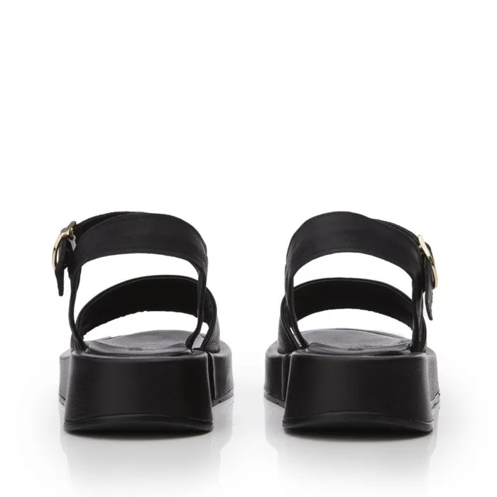 Flatform Sandals Women Moda In Pelle Shoon Sh Mirella Black Leather