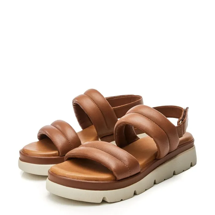 Flatform Sandals Women Moda In Pelle Shoon Sh Squash Tan Leather