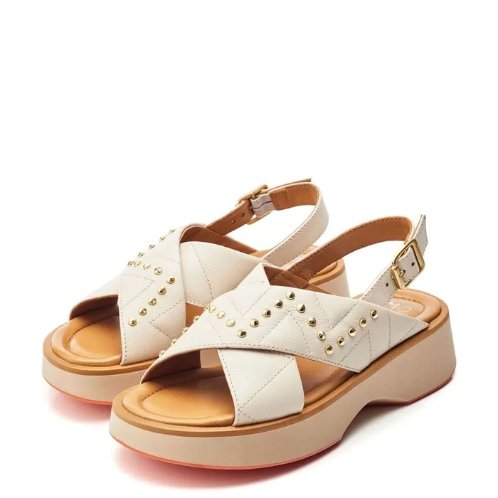 Flatform Sandals Women Moda In Pelle Studley White Leather