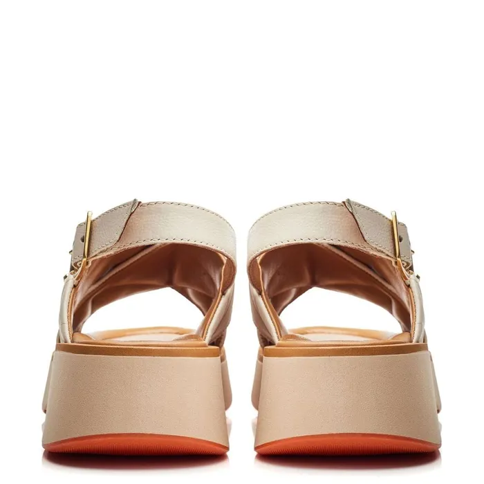 Flatform Sandals Women Moda In Pelle Studley White Leather