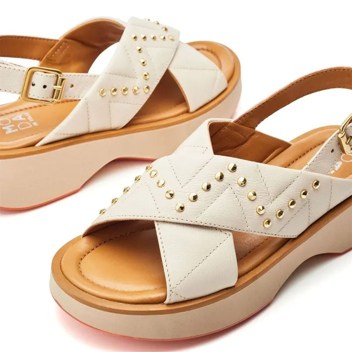 Flatform Sandals Women Moda In Pelle Studley White Leather
