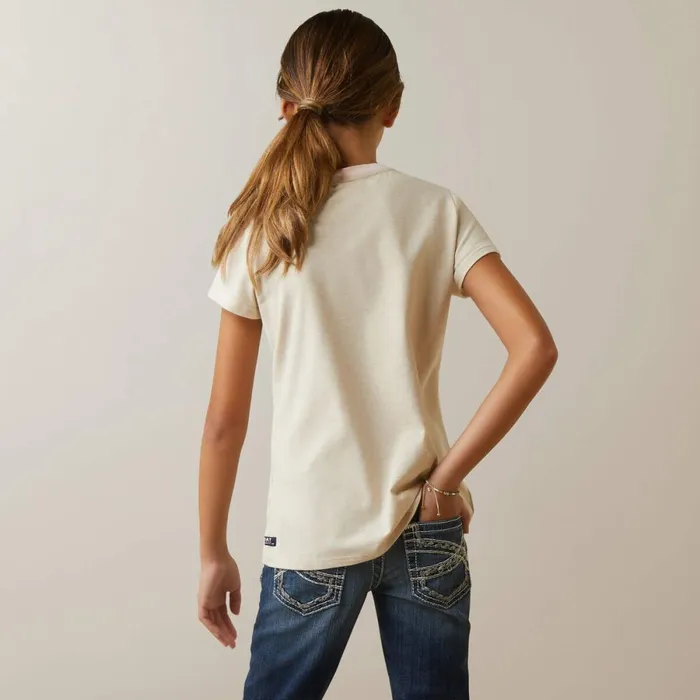 Flora TShirt Oatmeal Heather Kids Ariat English Riding Clothing