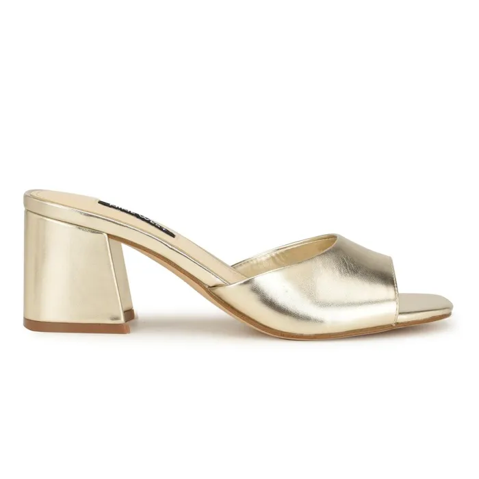 Gagen Slide Sandals Platino Women Nine West Dress