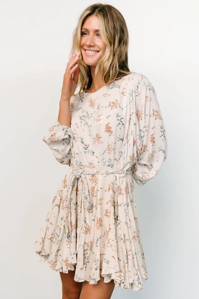 Galia Mini Dress Beige Floral Women Baltic Born Short Dresses Galia Mini Dress Beige Floral Women Baltic Born Short Dresses