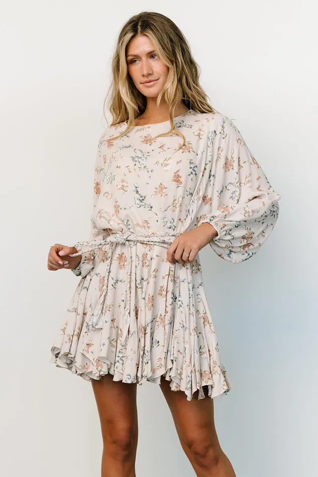 Galia Mini Dress Beige Floral Women Baltic Born Short Dresses Galia Mini Dress Beige Floral Women Baltic Born Short Dresses