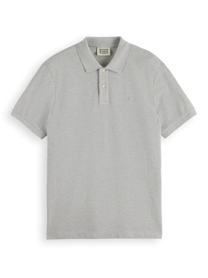GARMENTDYED SHORTSLEEVED PIQUE POLO Grey Melange Kids Scotch and Soda Polo039s GARMENTDYED SHORTSLEEVED PIQUE POLO Grey Melange Kids Scotch and Soda Polo039s