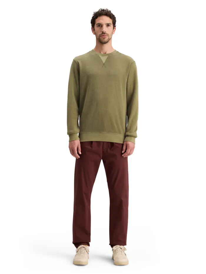 GARMENT DYED STRUCTURED SWEATSHIRT Moss Green Men Scotch and Soda Sweatshirts and Hoodies