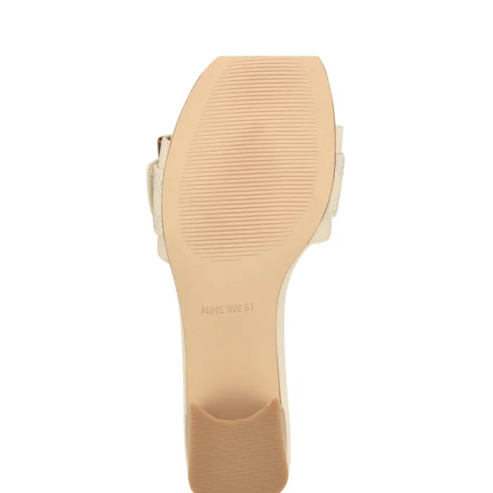 Garta Buckle Slide Sandals Chic Cream Women Nine West Heeled Garta Buckle Slide Sandals Chic Cream Women Nine West Heeled