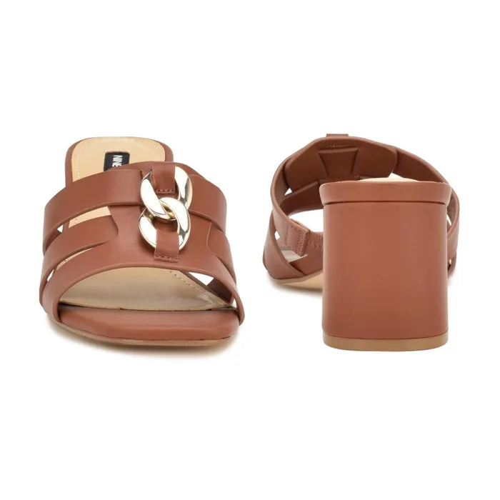 Gipper Heeled Slide Sandals Rich Coffee Women Nine West Dress Gipper Heeled Slide Sandals Rich Coffee Women Nine West Dress