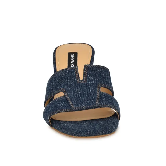 Griselda Block Heel Sandals Denim Women Nine West Dress Griselda Block Heel Sandals Denim Women Nine West Dress